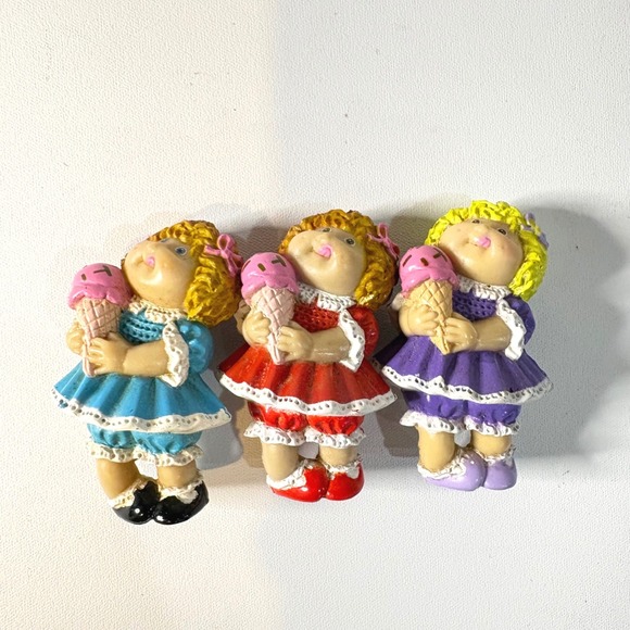 Cabbage Patch Kids Other - Vintage Cabbage Patch Kids PVC Figurines Ice Cream Cone Lot of 3 Retro Toys